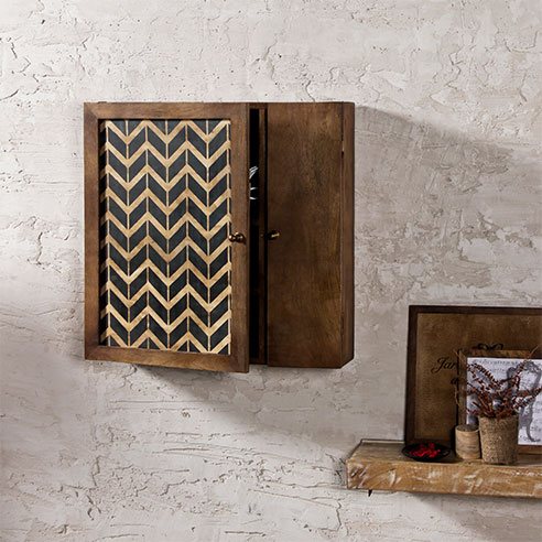 Elba Vintage Solid Wood Wall Mounted Cabinet