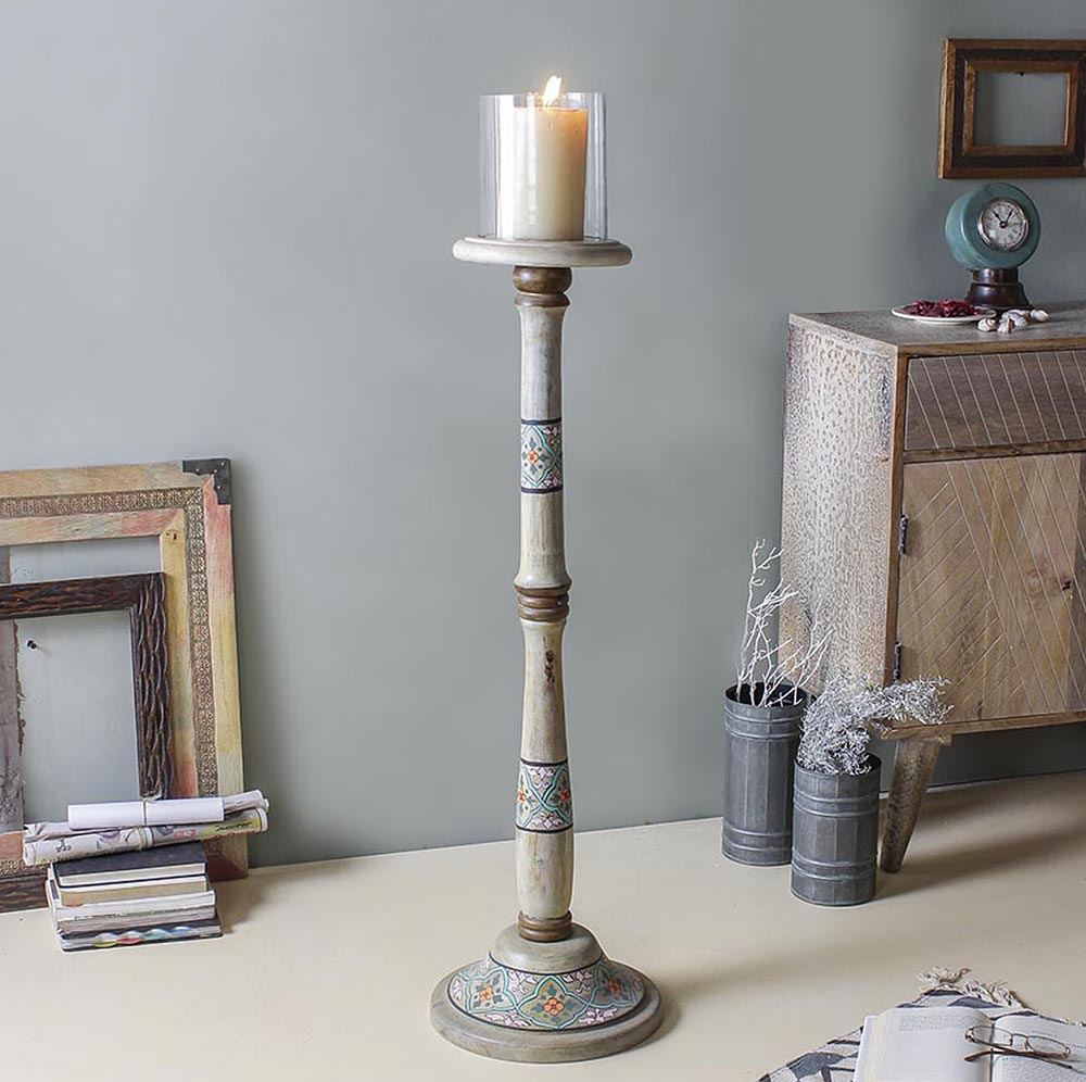 Madeline Rustic Floor Candle Stand