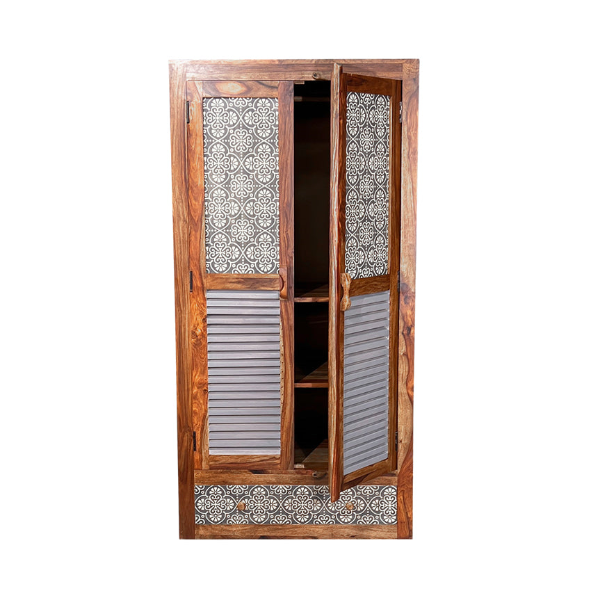 Felice Solid Wood Wardrobe - Fabuliv