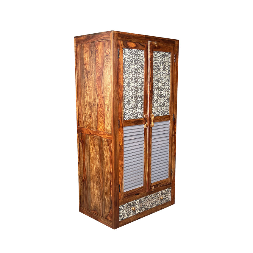 Felice Solid Wood Wardrobe - Fabuliv