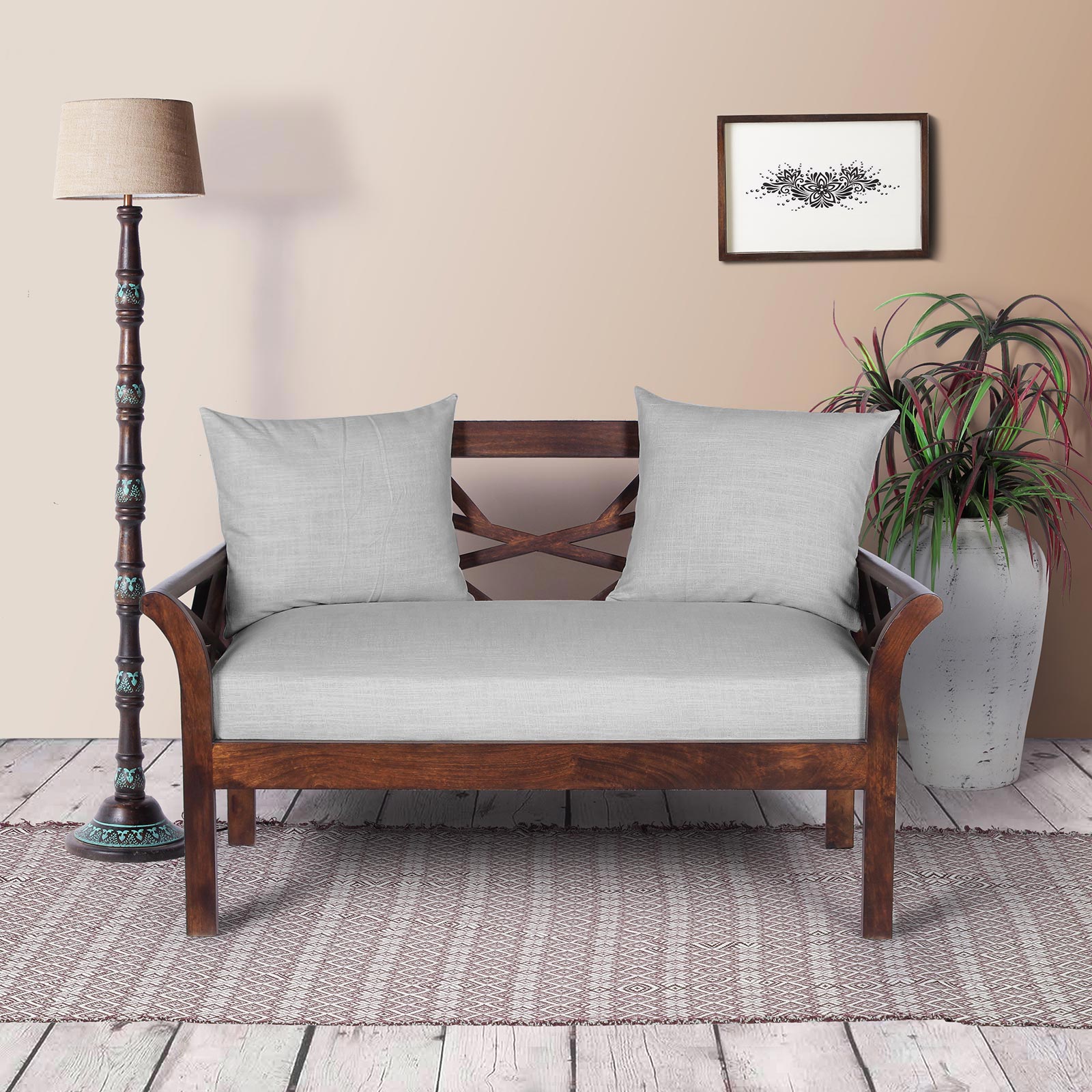 Two Seater Wooden Sofa
