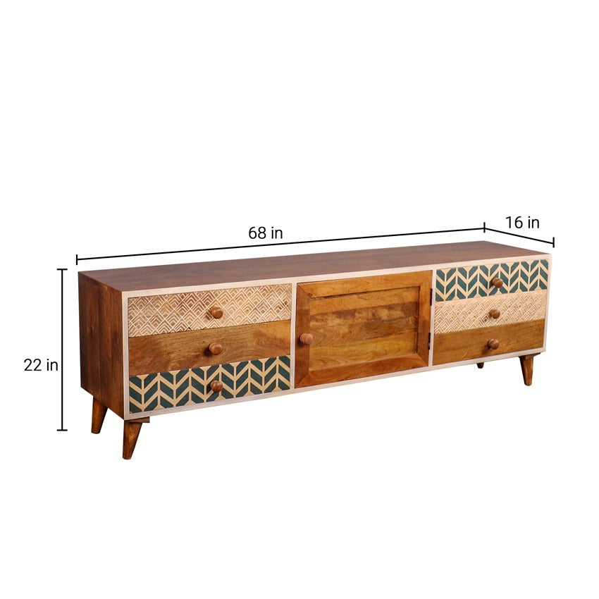 Grace Solid Wood TV Unit